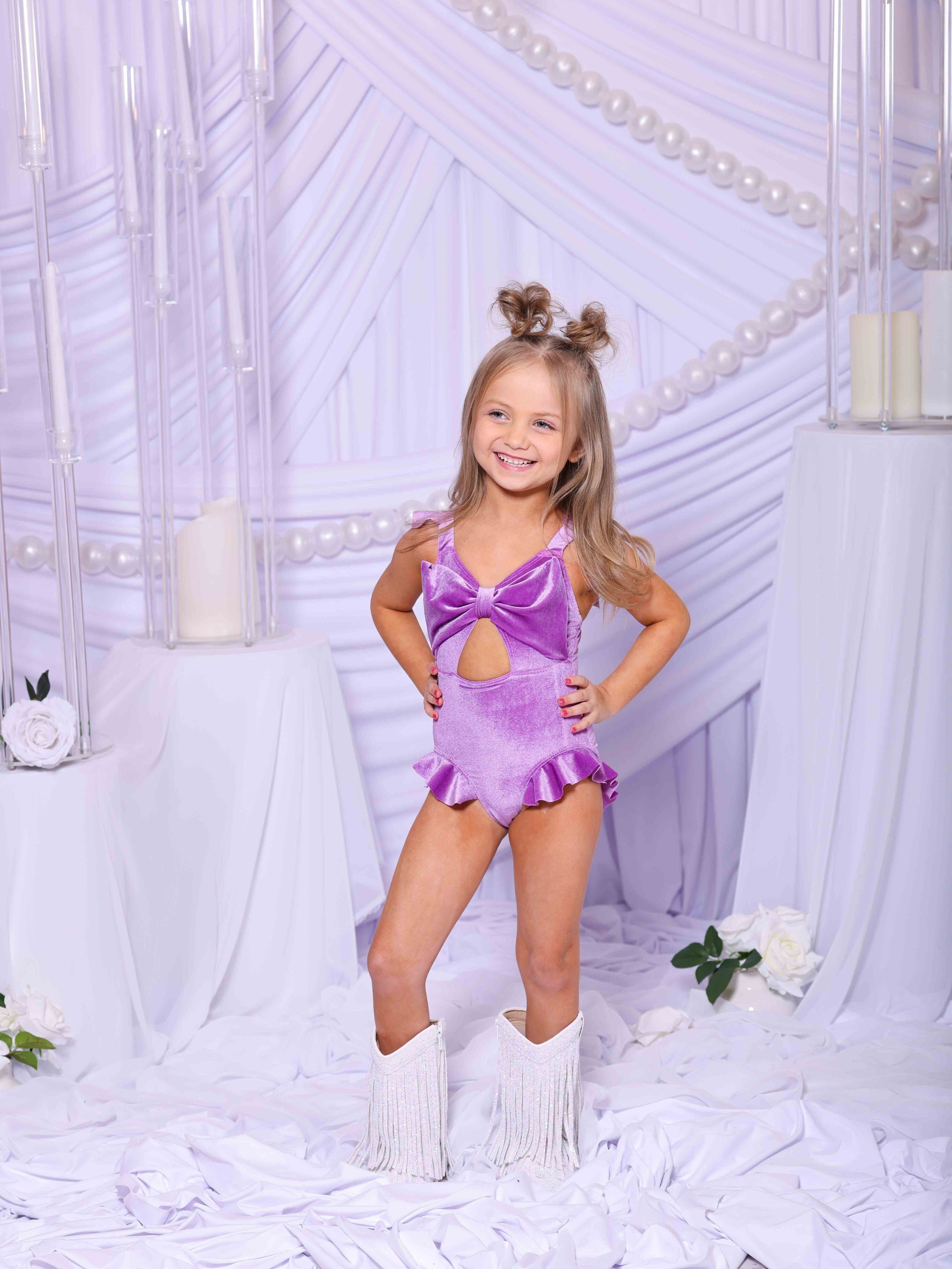 Beach Babe Leotard - Lilac Velvet - Ready To Ship