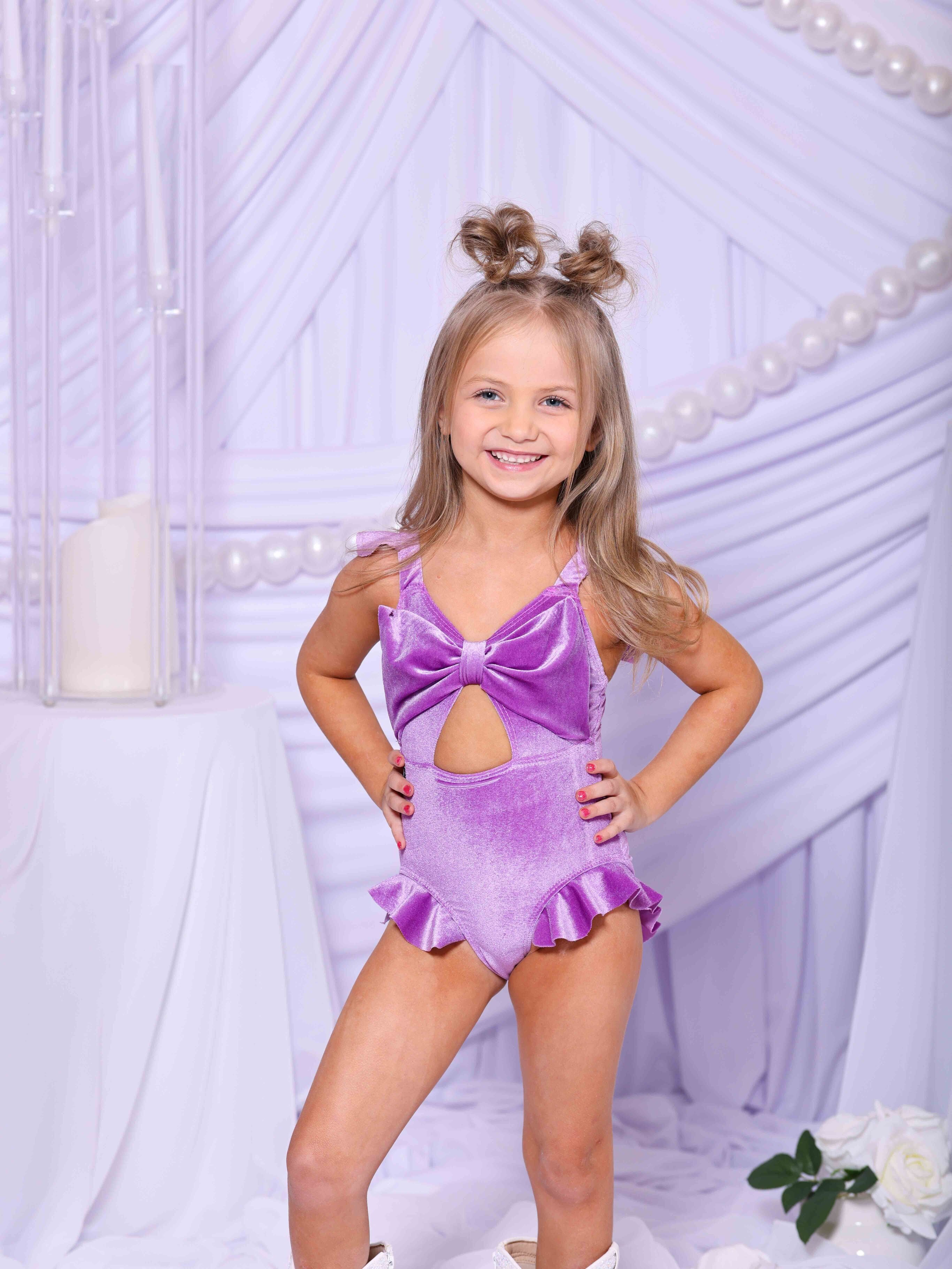 Beach Babe Leotard - Lilac Velvet - Ready To Ship