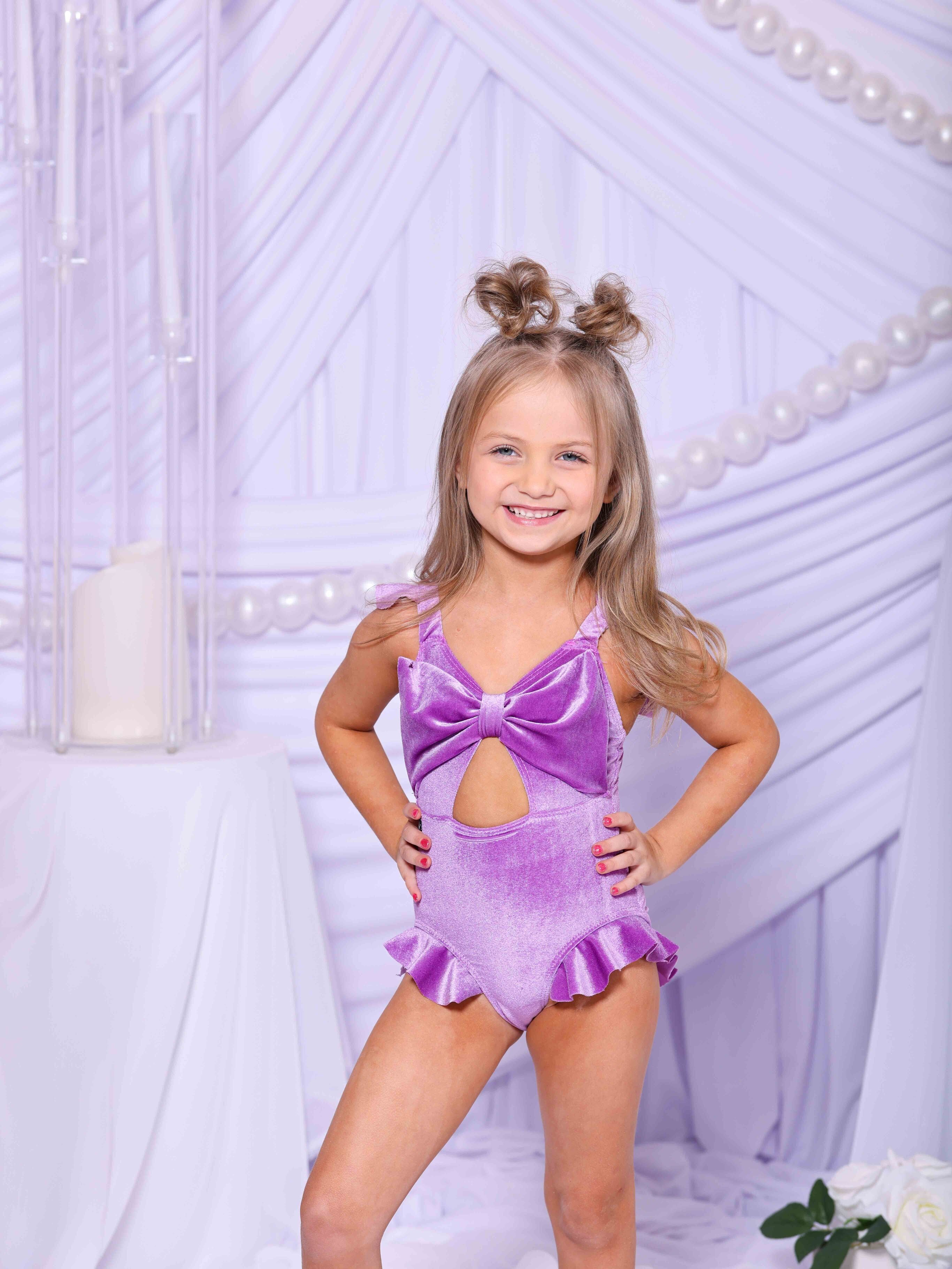 Beach Babe Leotard - Lilac Velvet - Ready To Ship