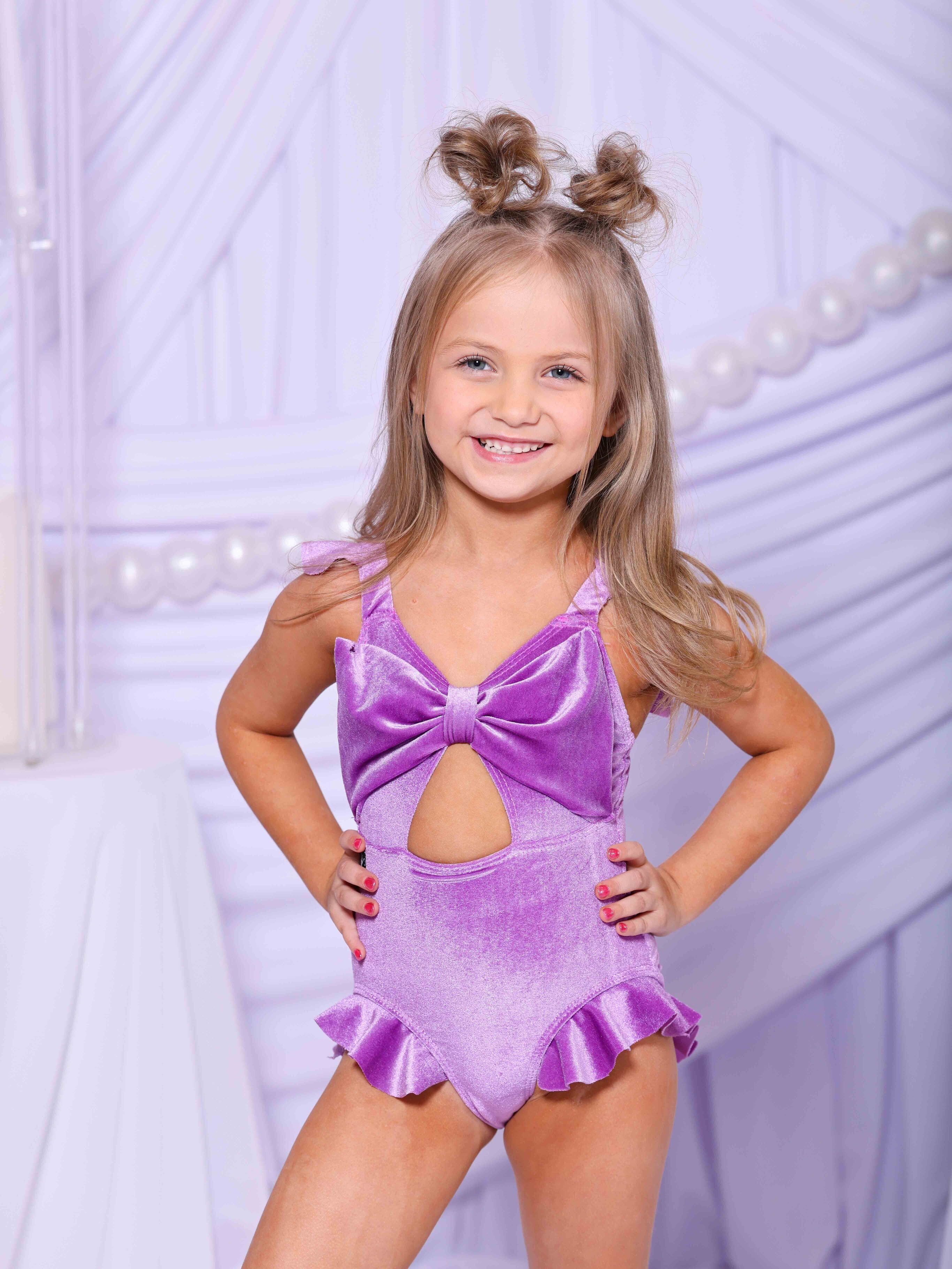 Beach Babe Leotard - Lilac Velvet - Ready To Ship