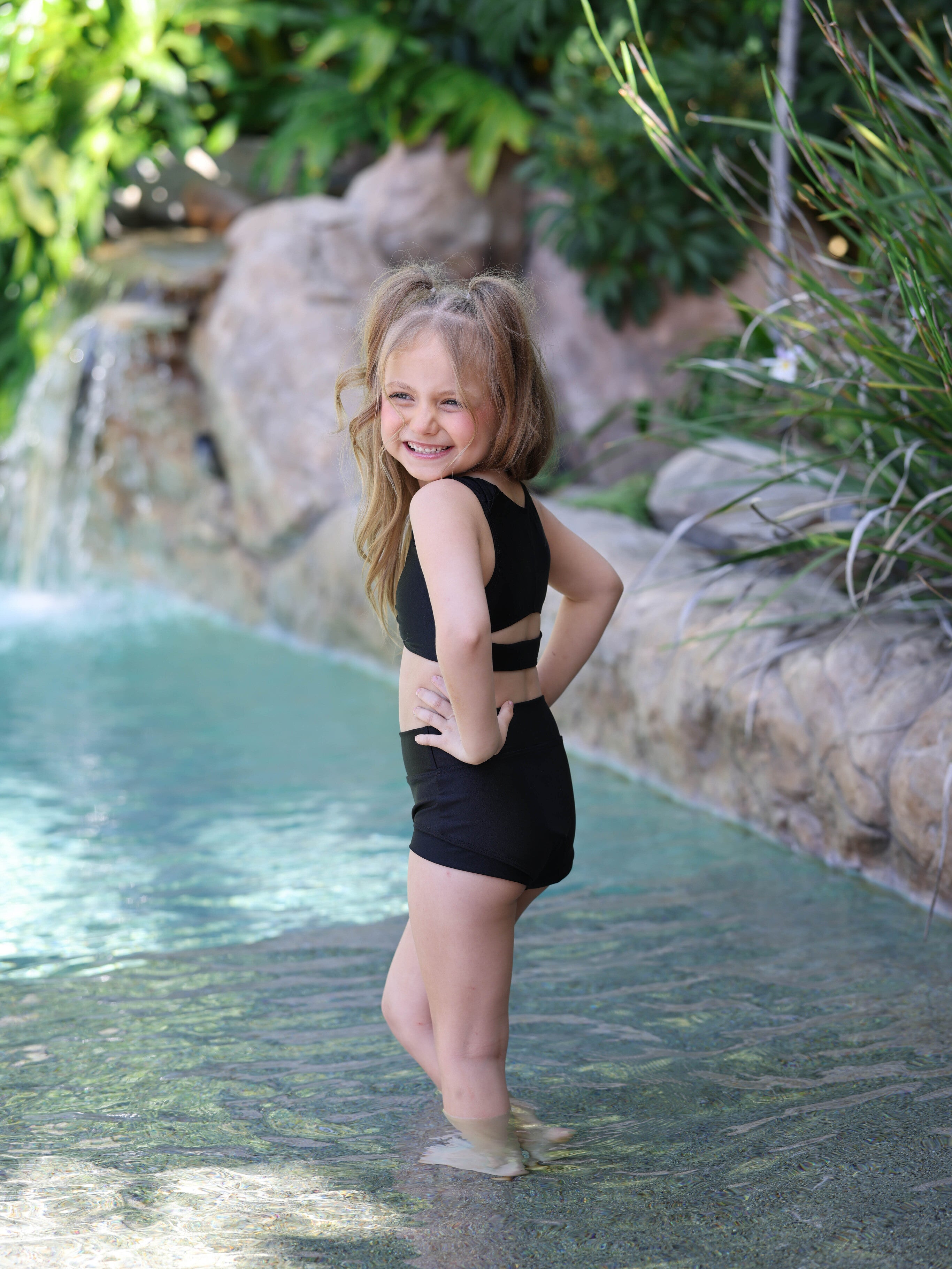 Count On Me Bra Top - Black Shiny - Ready To Ship