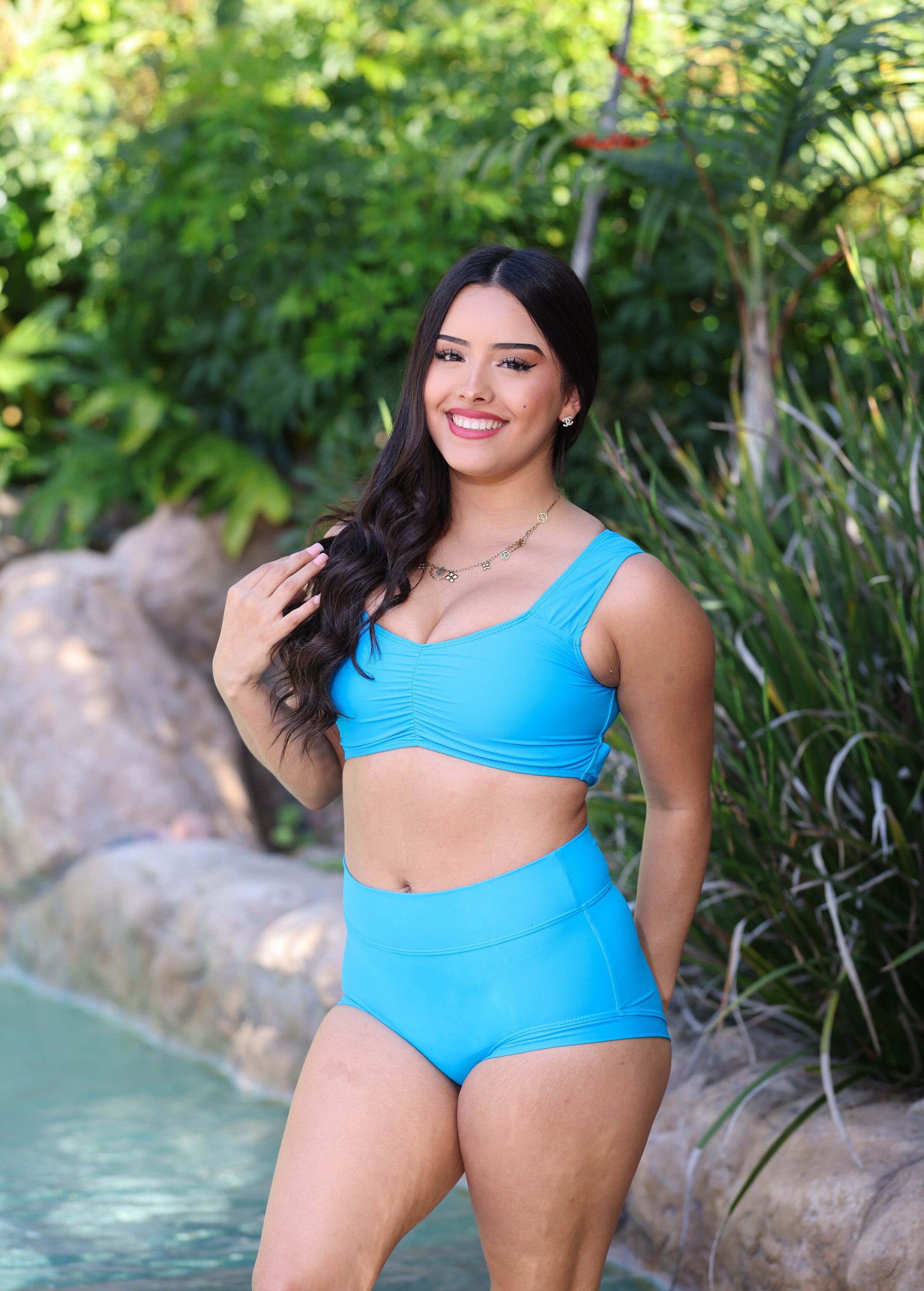 Count On Me Bra Top - Turquoise - Ready To Ship