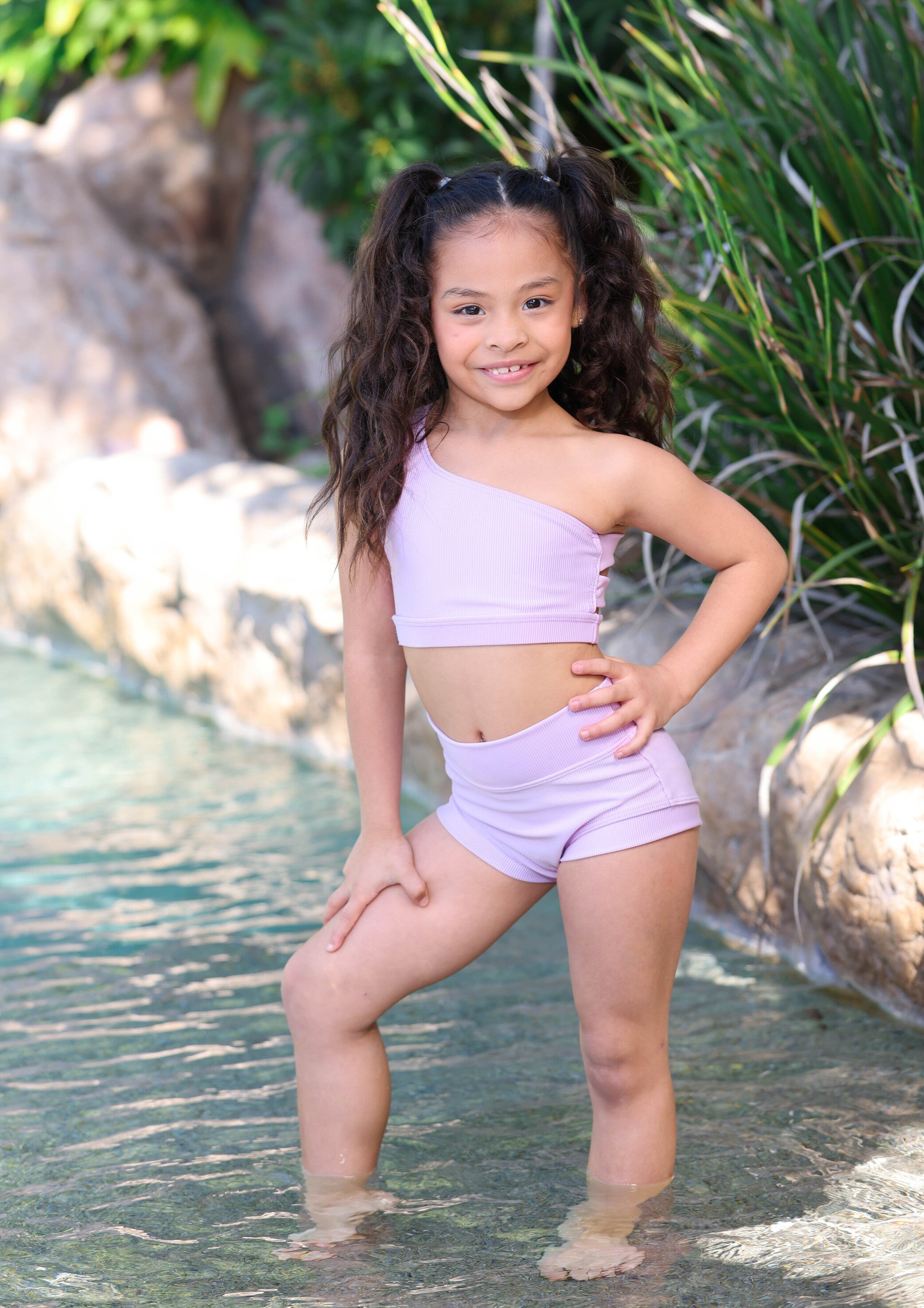 Cross the Line Ribbed Bra Top - Lavender Ribbed - Ready to Ship