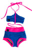 Weekend Bra Top - Turquoise/Neon Pink - Ready To Ship