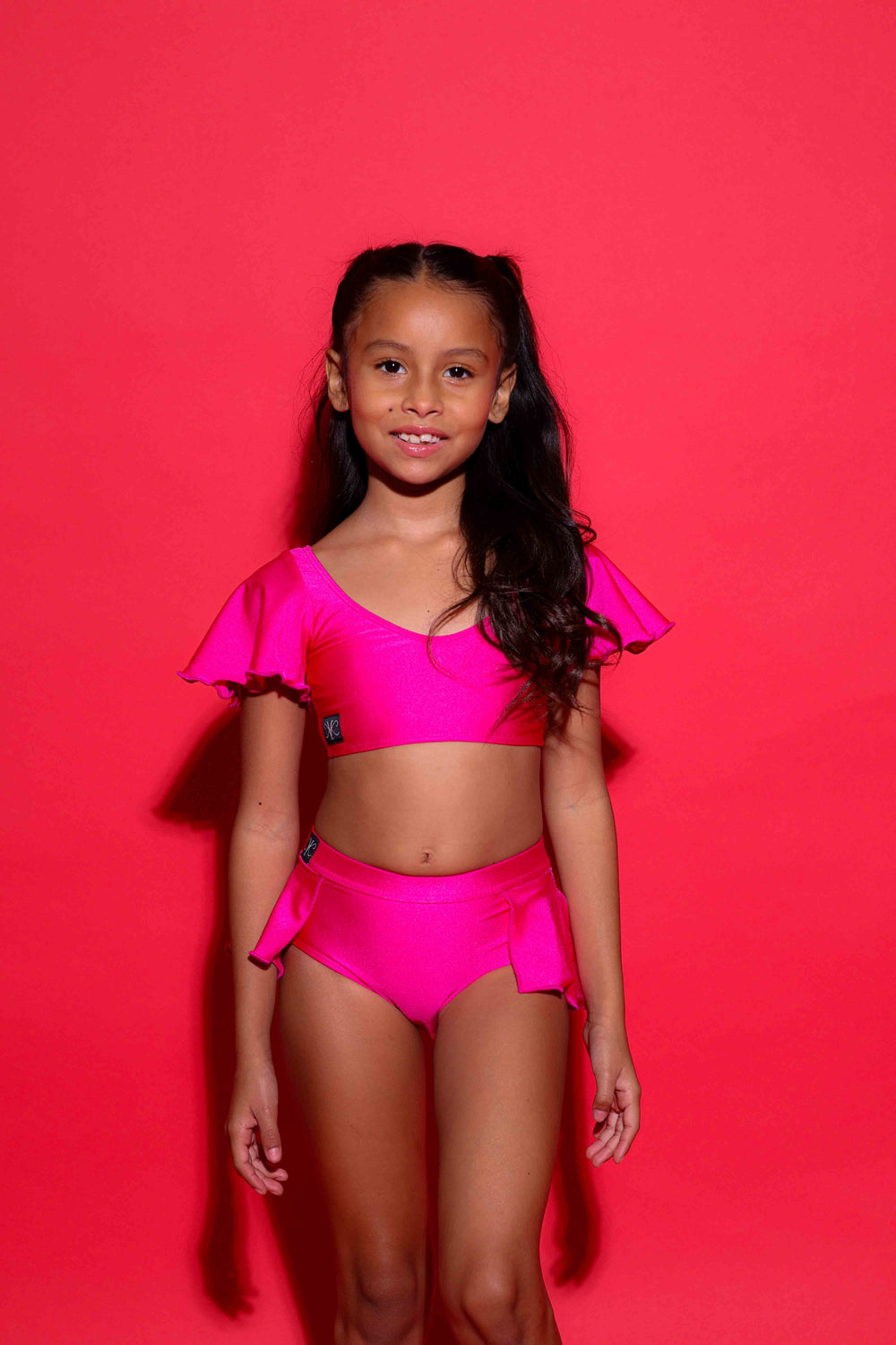 Flutter Bra Top - Fuchsia Shiny - Ready To Ship