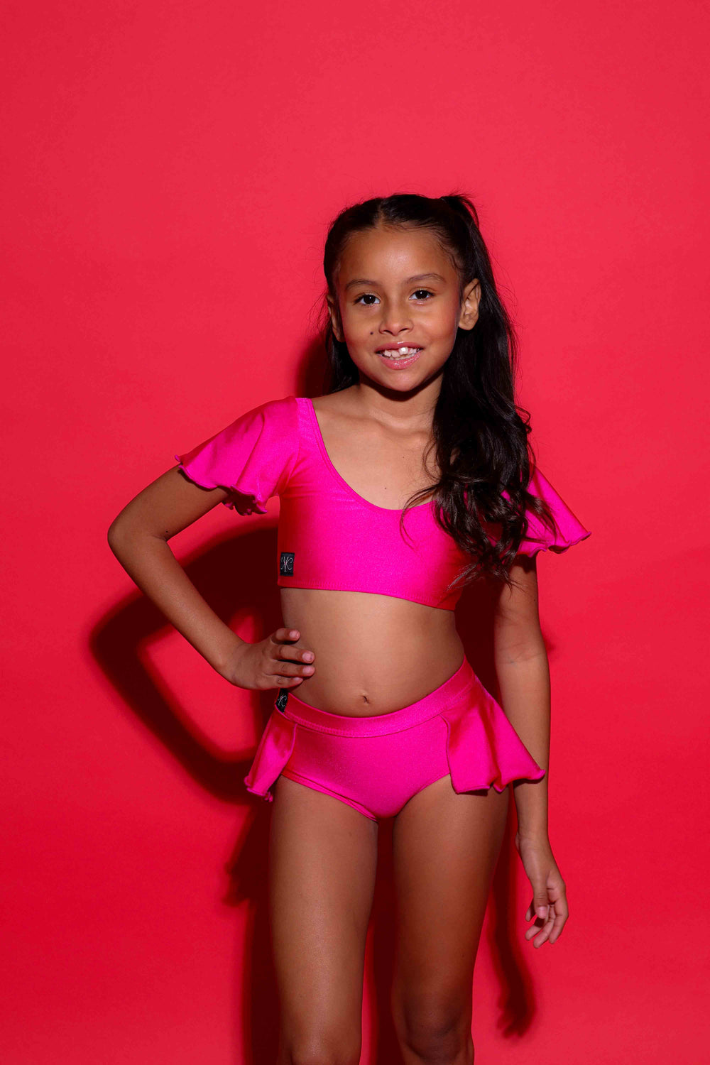 Flutter Bra Top - Fuchsia Shiny - Ready To Ship