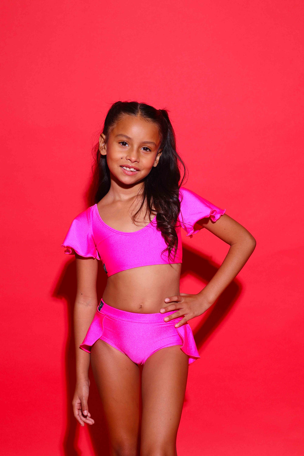 Flutter Bra Top - Tropical Pink - Ready To Ship