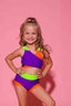 Cross My Heart Bra Top - Purple/Neon Orange/Neon Green - Ready To Ship - Halloween Limited Edition