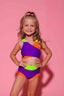 Cross My Heart Bra Top - Purple/Neon Orange/Neon Green - Ready To Ship - Halloween Limited Edition