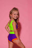 Cross My Heart Bra Top - Purple/Neon Orange/Neon Green - Ready To Ship - Halloween Limited Edition