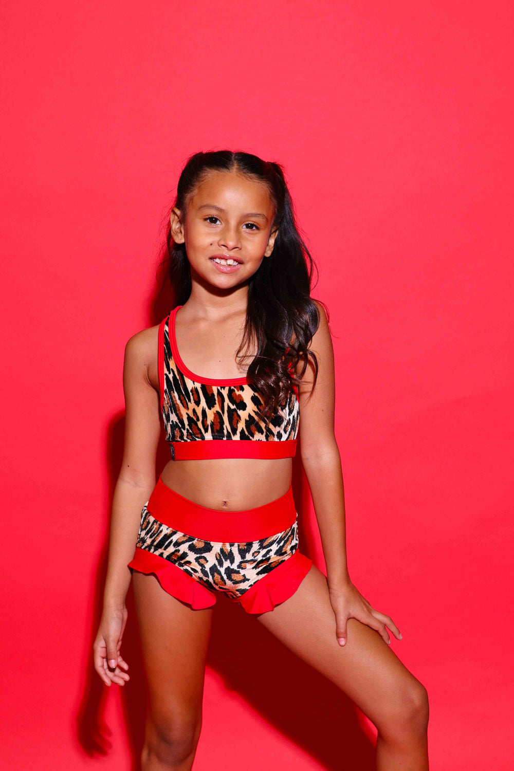 Lolita Bra Top - Jungle Velvet/Red - Ready To Ship