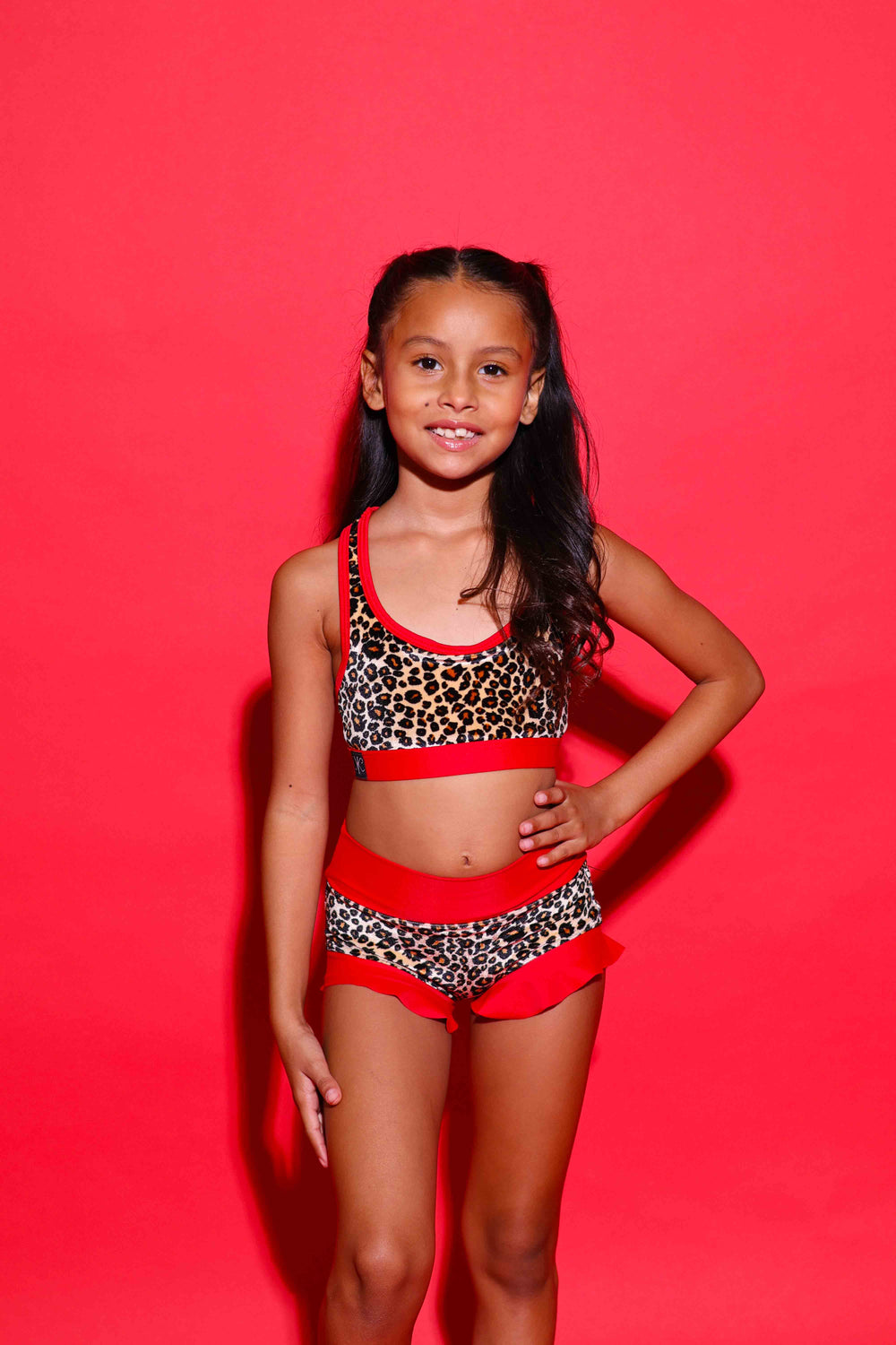 Lolita Brief - Cheetah Velvet/Red - Ready To Ship