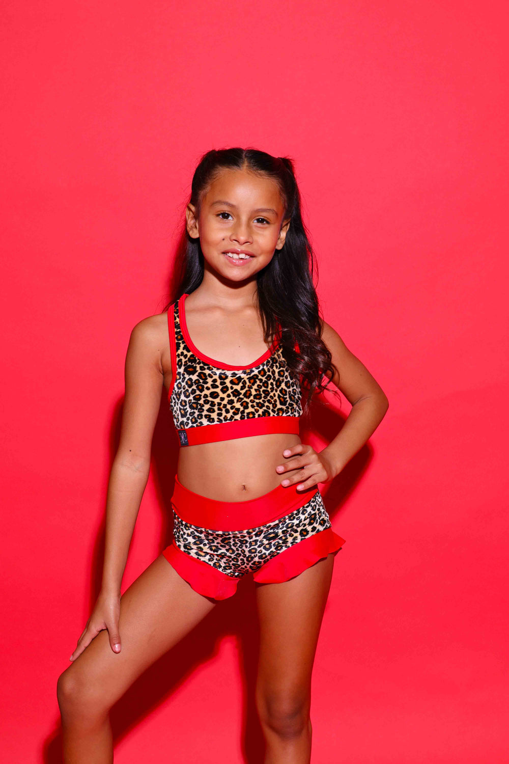 Lolita Brief - Cheetah Velvet/Red - Ready To Ship