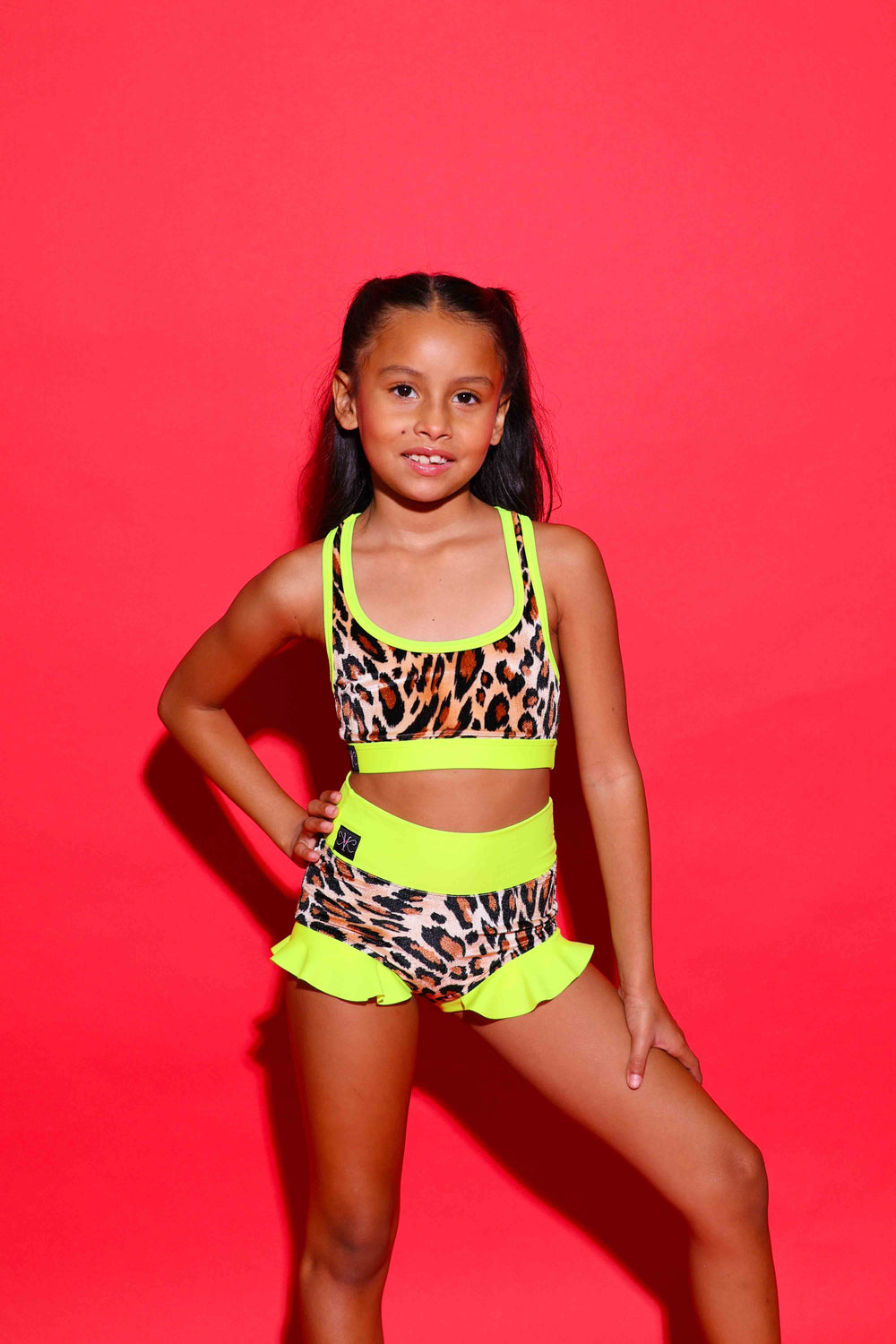 Lolita Bra Top - Jungle Velvet/Neon Yellow - Ready To Ship