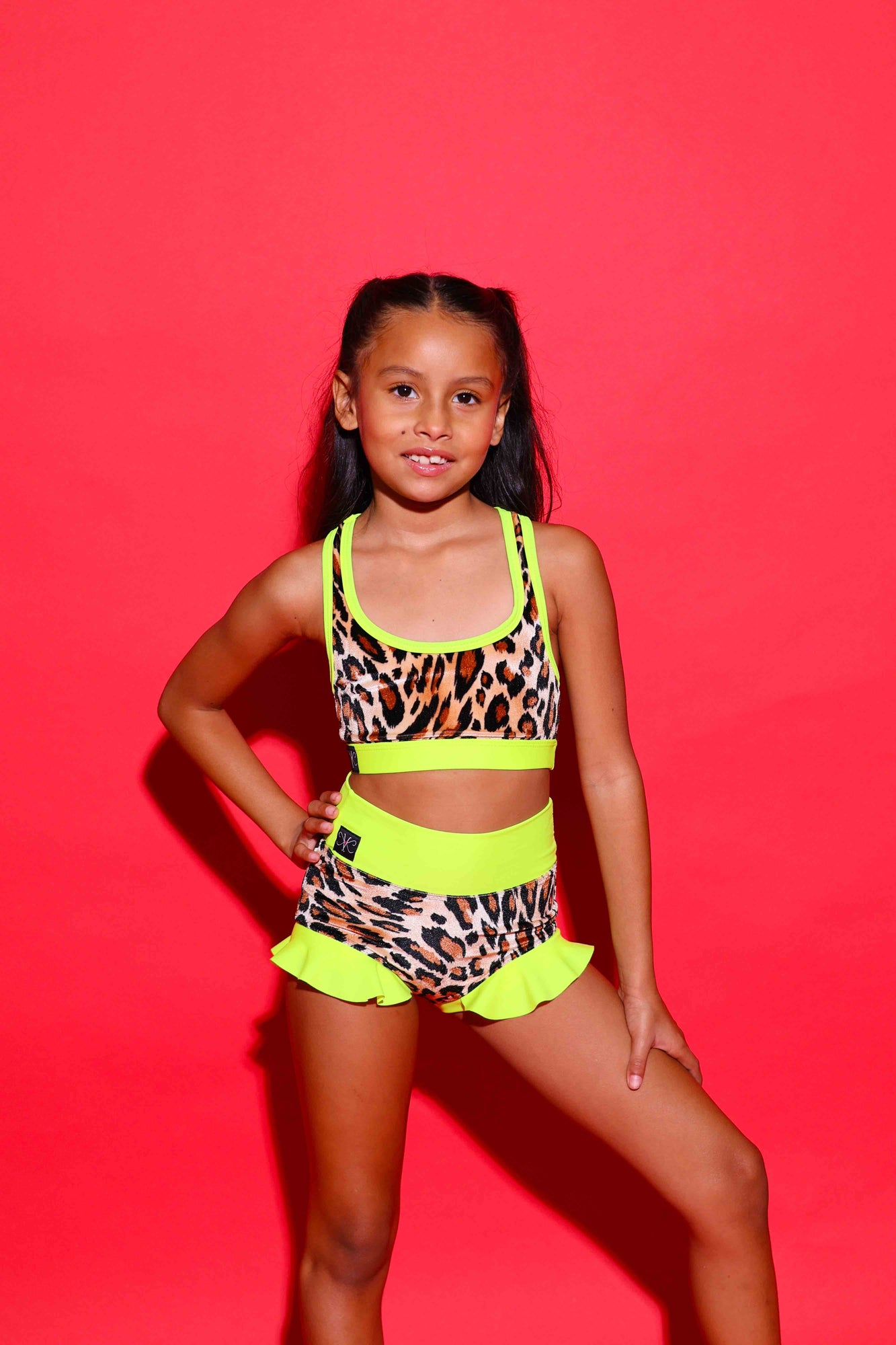 Lolita Bra Top - Jungle Velvet/Neon Yellow - Ready To Ship