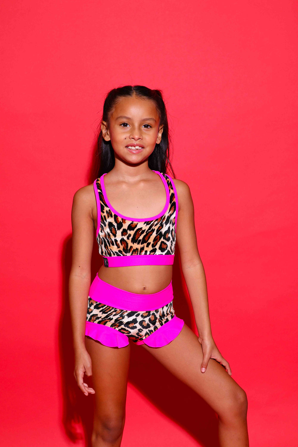 Lolita Brief - Jungle Velvet/Neon Pink - Ready To Ship