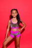 Lolita Bra Top - Cheetah Velvet/Neon Pink - Ready To Ship
