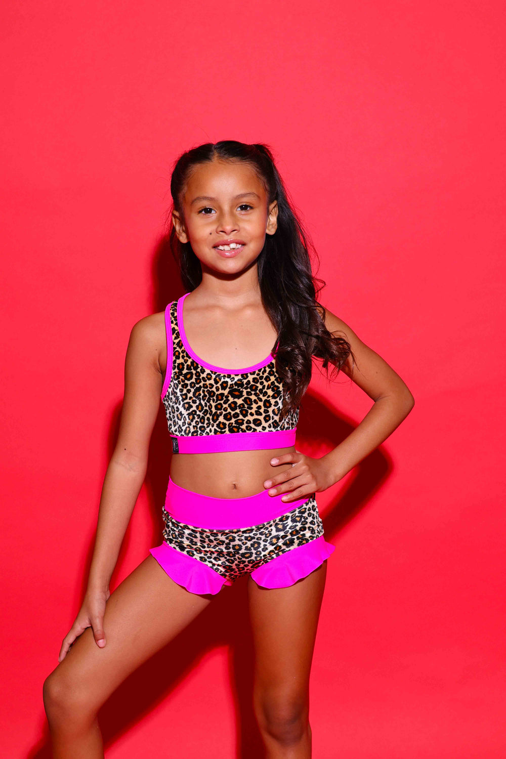 Lolita Brief - Cheetah Velvet/Neon Pink - Ready To Ship