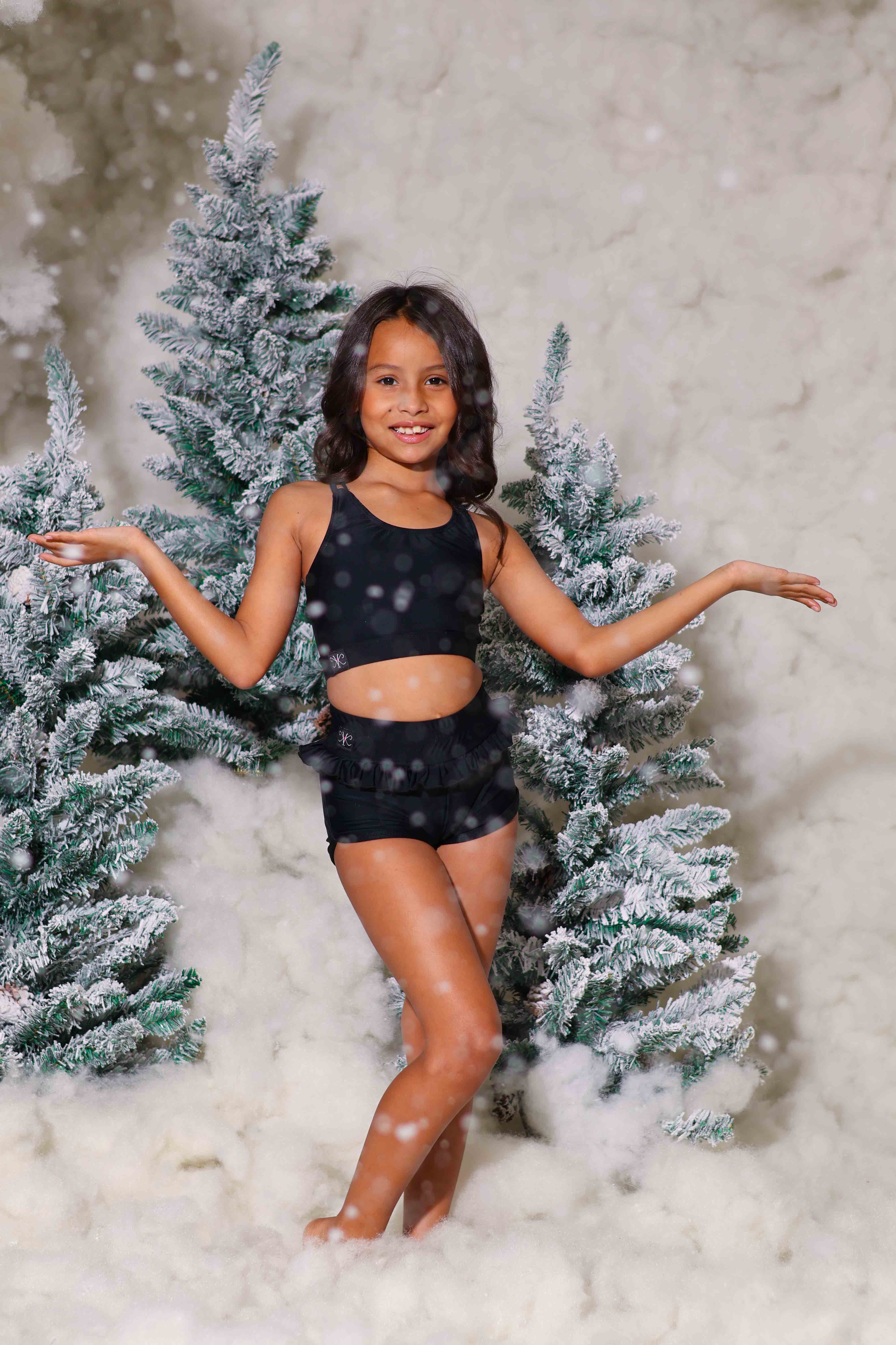 Leilani Ruffle Short - Black  - Ready To Ship