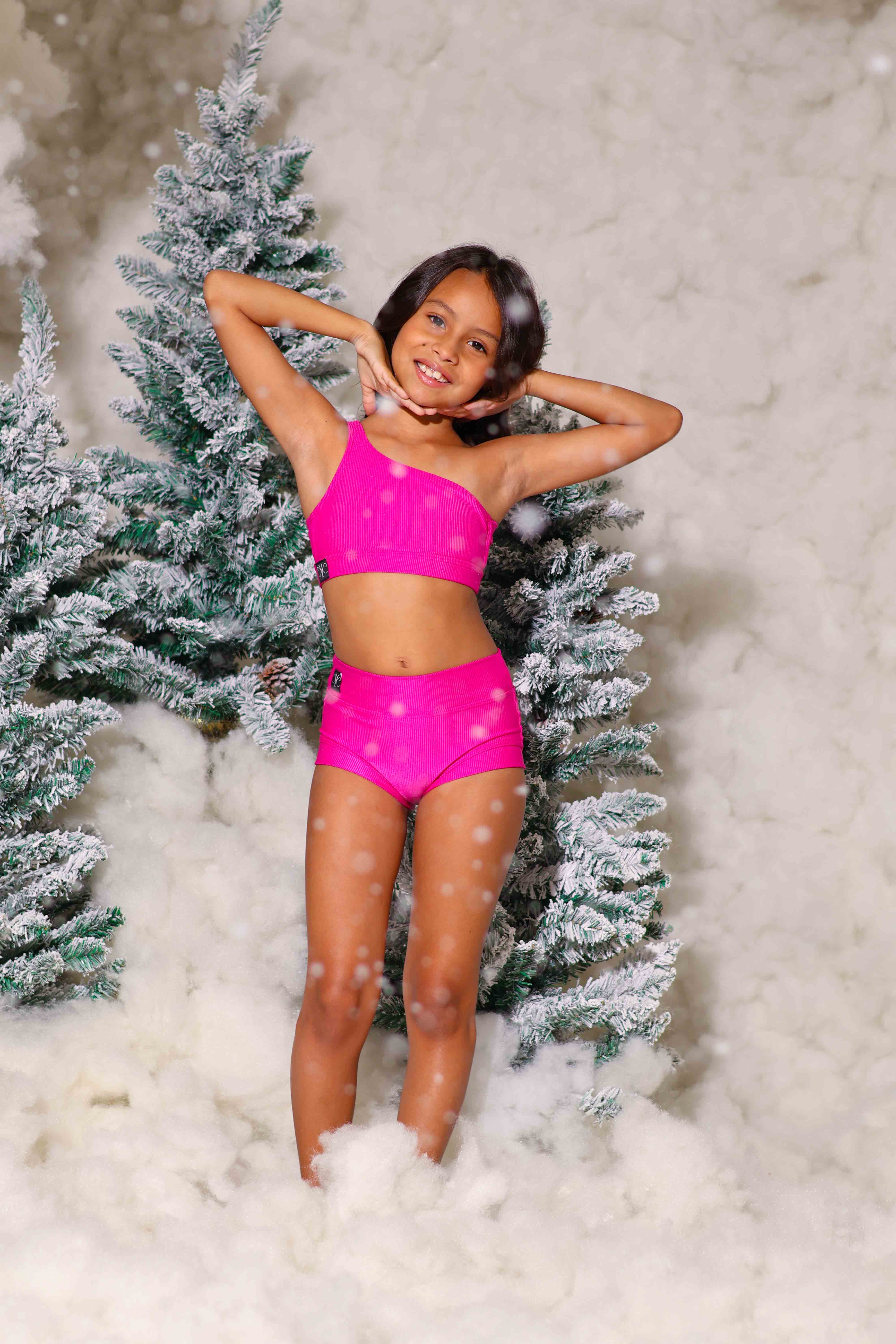 Cross the Line Ribbed Bra Top - Fuchsia Ribbed - Ready to Ship