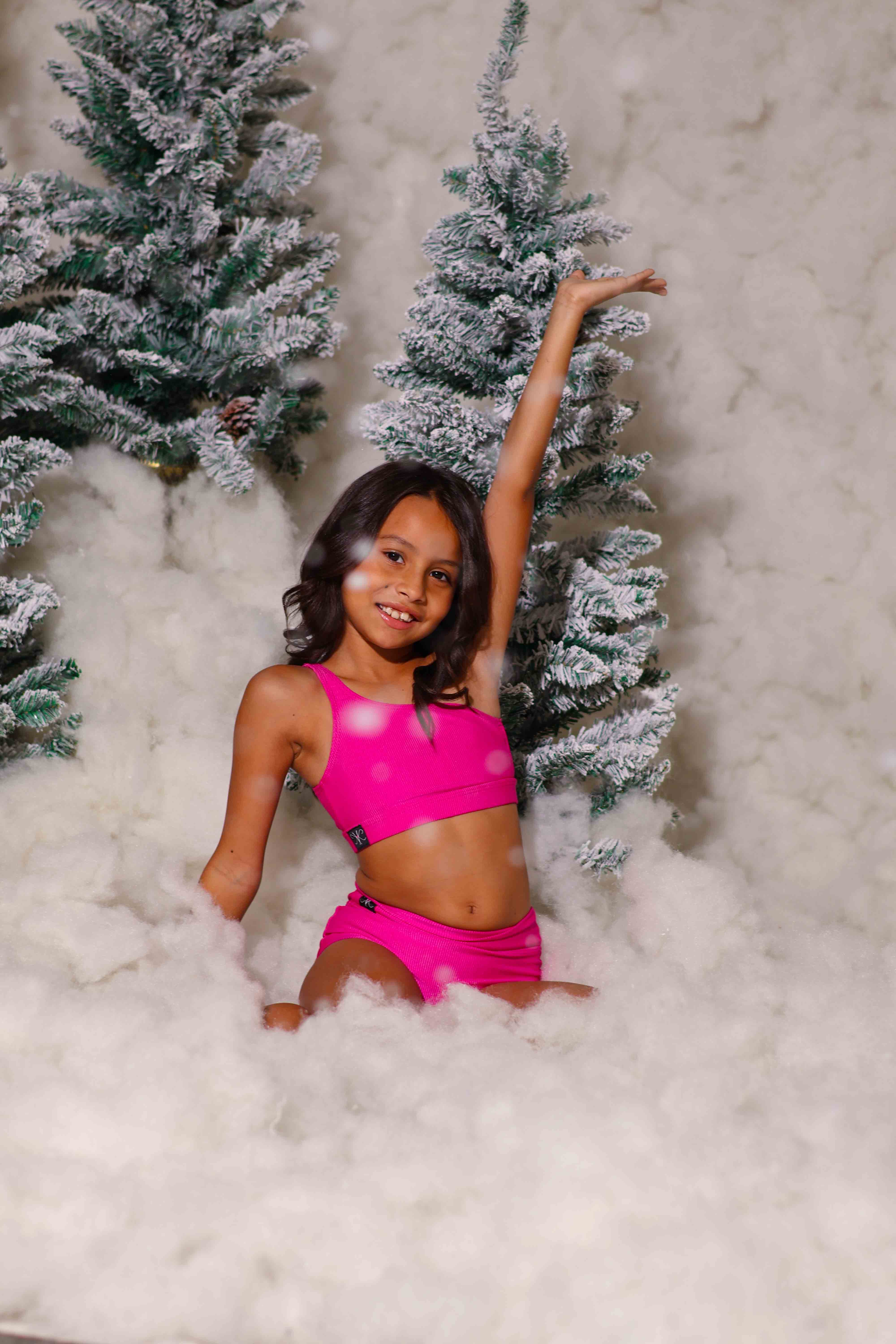 Cross the Line Ribbed Bra Top - Fuchsia Ribbed - Ready to Ship