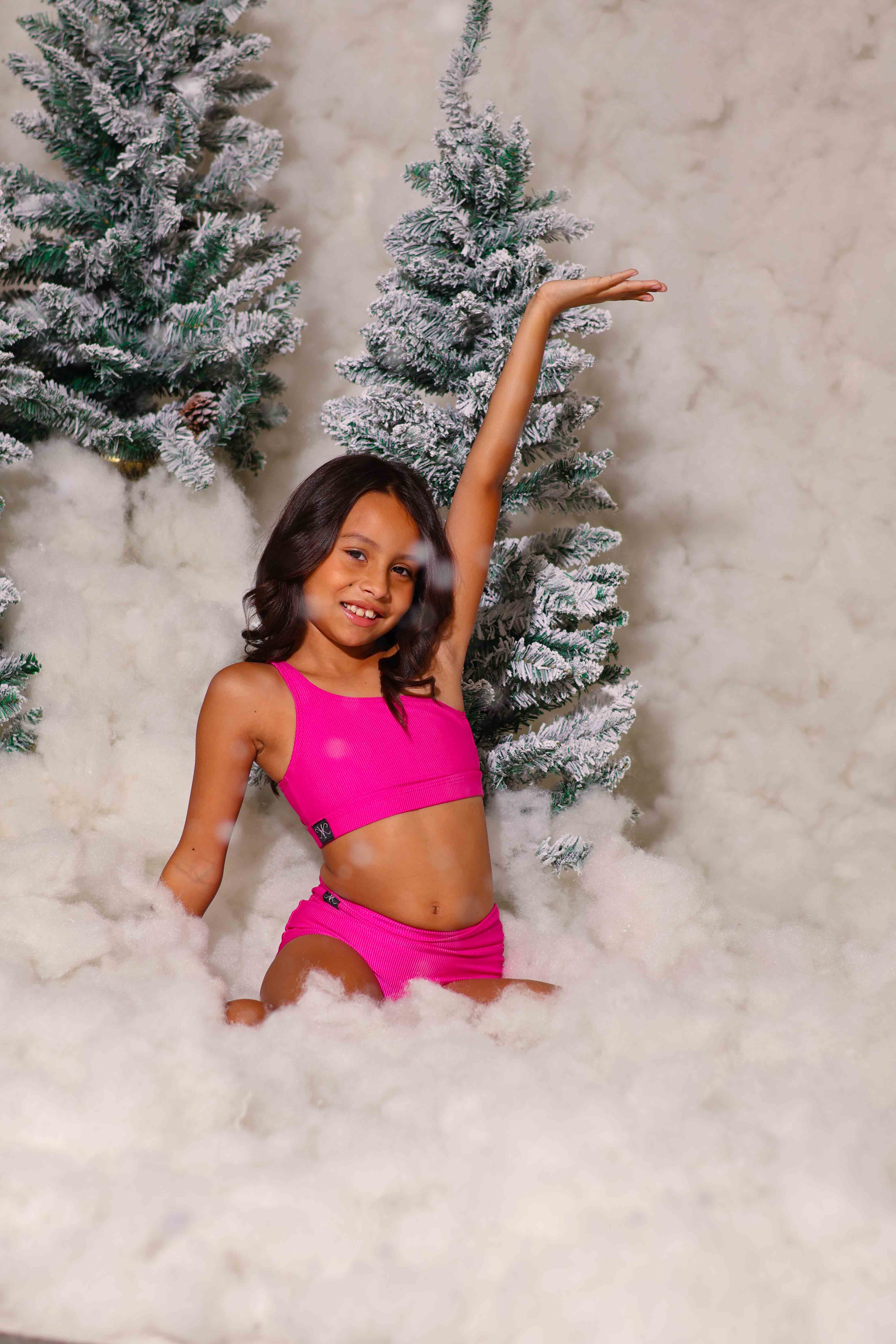 Cross the Line Ribbed Bra Top - Fuchsia Ribbed - Ready to Ship