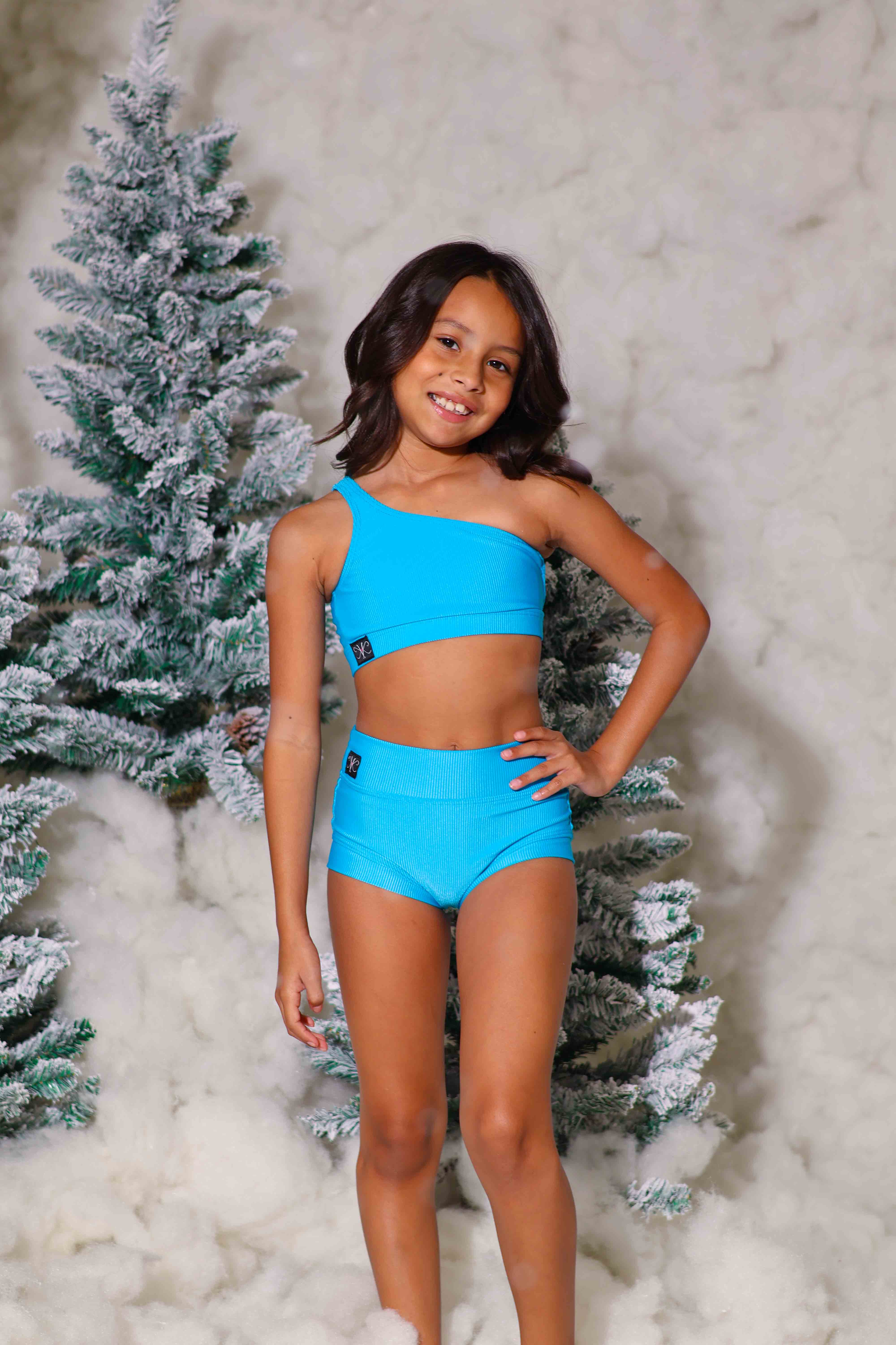 Cross the Line Ribbed Bra Top - Hawaii Ribbed - Ready to Ship