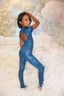 Timeout Jumpsuit - Teal Slick - Ready to Ship