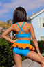 Eva Bra Top - Turquoise/Neon Orange - Ready To Ship