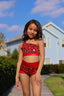 Cross The Line Celebrity Short - Red Gold Cheetah - Ready To Ship