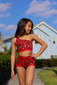 Cross The Line Celebrity Short - Red Gold Cheetah - Ready To Ship