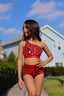 Cross The Line Bra Top - Red Gold Cheetah - Ready To Ship