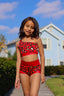 Cross The Line Celebrity Short - Red Gold Cheetah - Ready To Ship