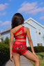 Cross The Line Celebrity Short - Red Gold Cheetah - Ready To Ship