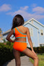 Pixie Leotard - Neon Orange/Sky Blue - Ready to Ship