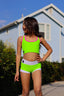 Never Look Back Bra Top - Neon Green/White/Neon Pink - Ready To Ship