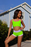 Celebrity Short - Neon Green/White - Ready To Ship