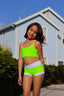 Celebrity Short - Neon Green/White - Ready To Ship