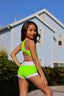 Celebrity Short - Neon Green/White - Ready To Ship