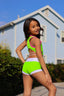 Celebrity Short - Neon Green/White - Ready To Ship