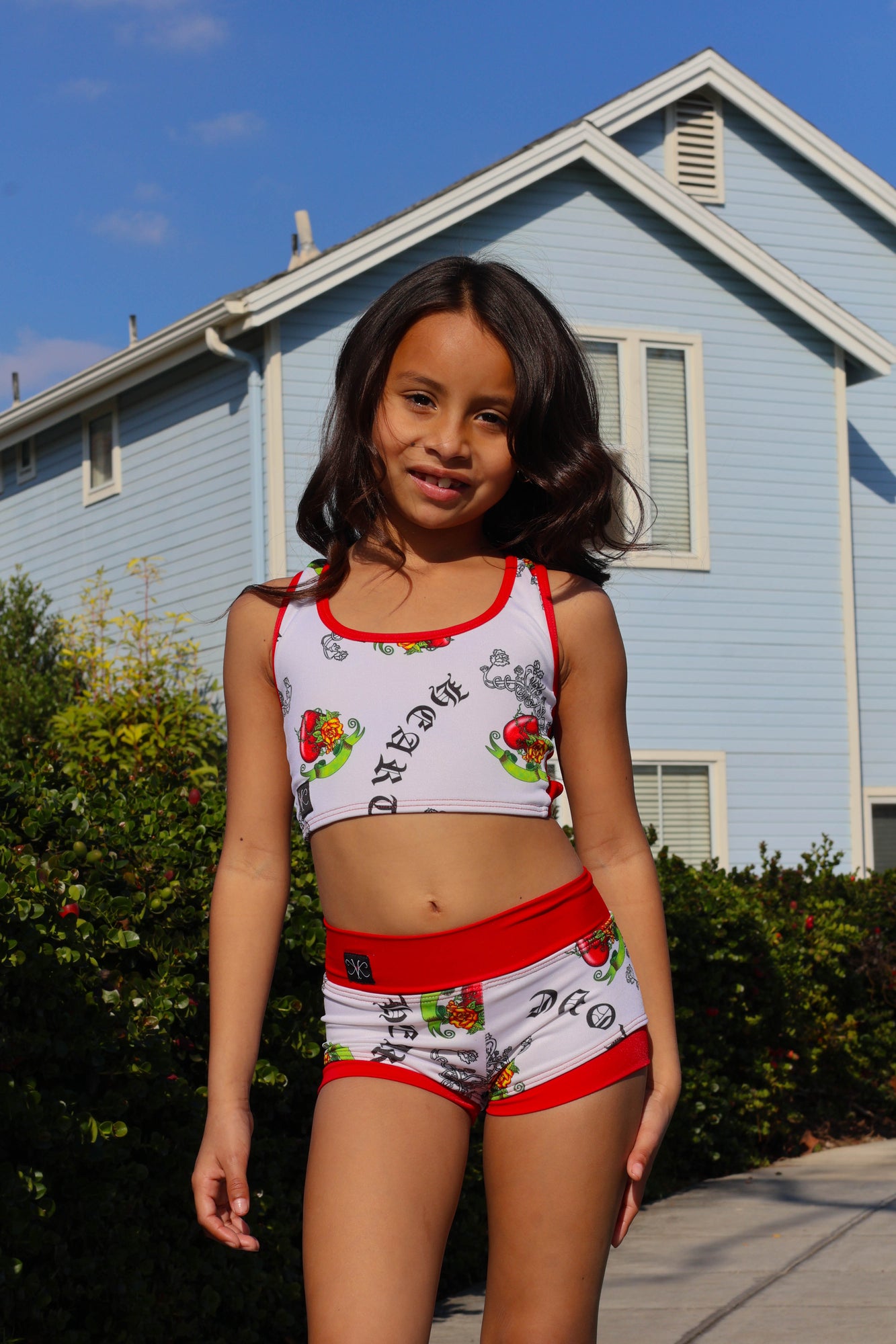 Never Look Back Bra Top - Love Script/Red - Ready To Ship - Final Sale