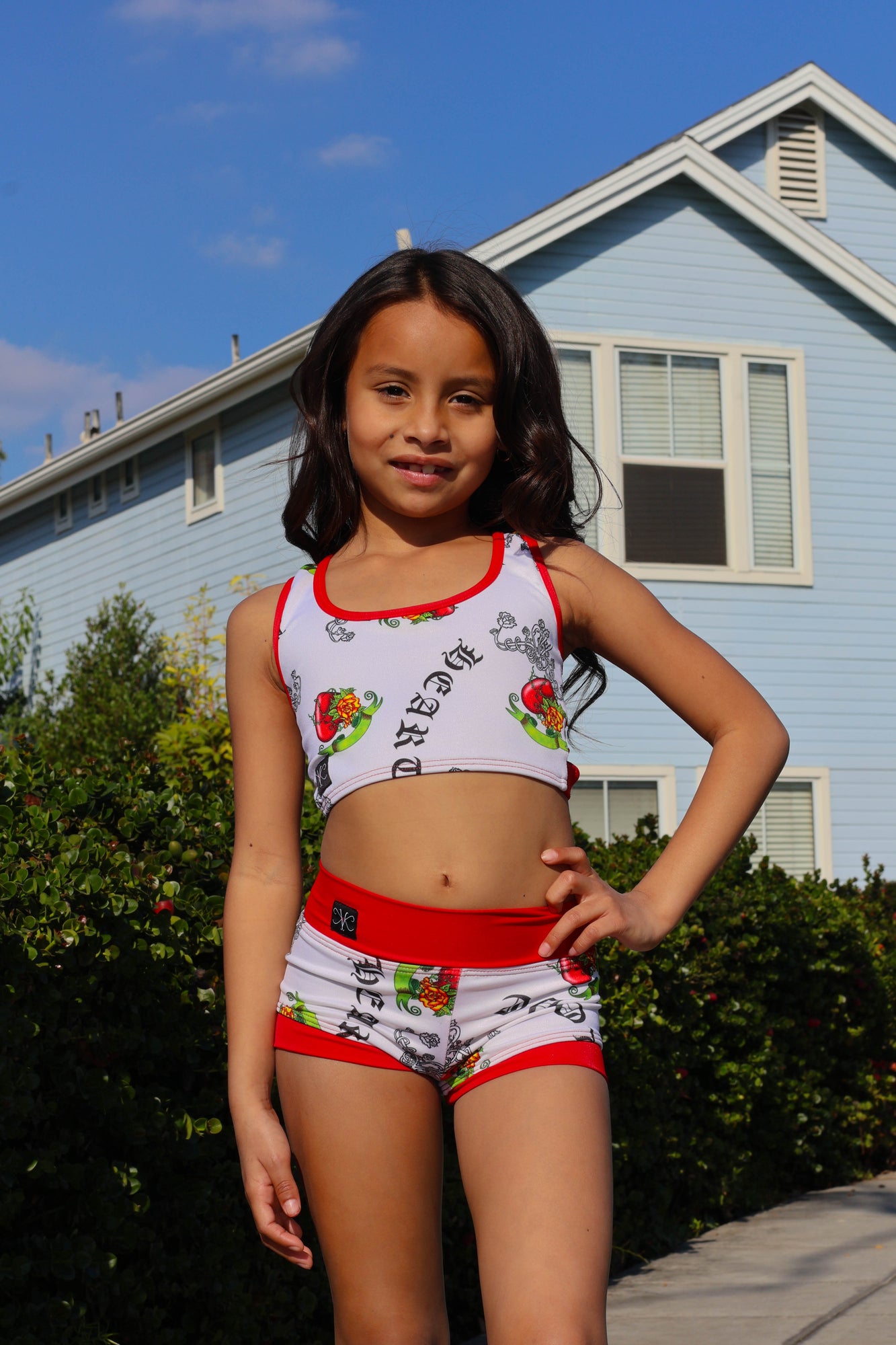 Never Look Back Bra Top - Love Script/Red - Ready To Ship - Final Sale