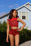 Sweetheart Crop Top - Red Gold Cheetah - Ready To Ship