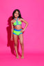 Weekend Bra Top - Neon Green/Turquoise - Ready To Ship