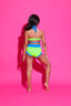 Weekend Bra Top - Neon Green/Turquoise - Ready To Ship