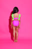 Call Me Cute Leotard - Neon Pink/Neon Green - Ready To Ship