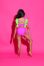 Call Me Cute Leotard - Neon Pink/Neon Green - Ready To Ship