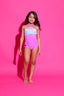 Mermaid Leotard - Lilac/Neon Pink - Ready To Ship