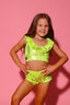 Stealing The Show Bra Top - Neon Yellow Camo - Ready To Ship