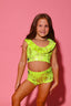 Stealing The Show Bra Top - Neon Yellow Camo - Ready To Ship